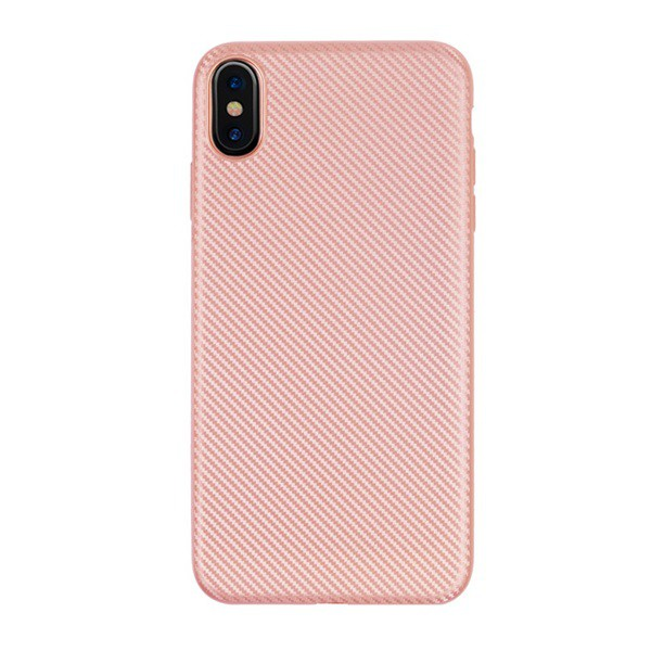 Szilikon telefonvédő (karbon minta) ROZÉARANY [Apple iPhone XS Max 6.5] (5996457802548)