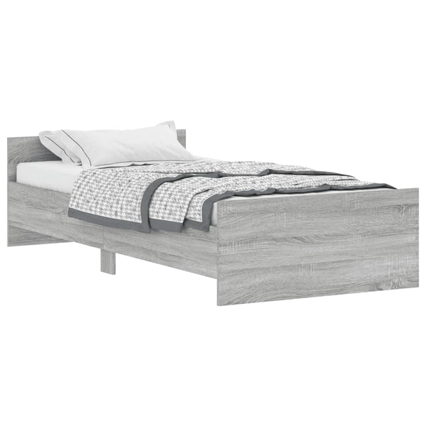 Cadru de pat, gri sonoma, 100x200 cm, lemn prelucrat