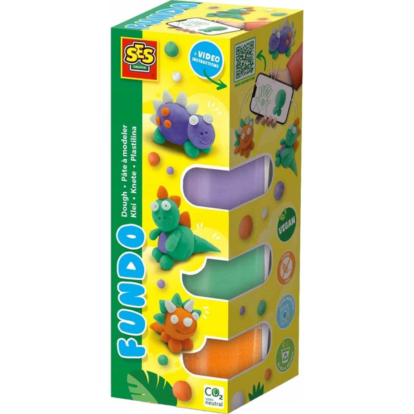 SES Creative 00812 consumabile pentru modelaj Pastă de modelat 310 g Verde, Portocală, Purpuriu, Alb 4 buc.