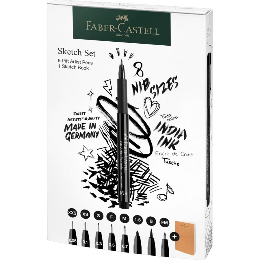 Faber Castell Set Pitt Artist Pen + Sketchbook (267102)
