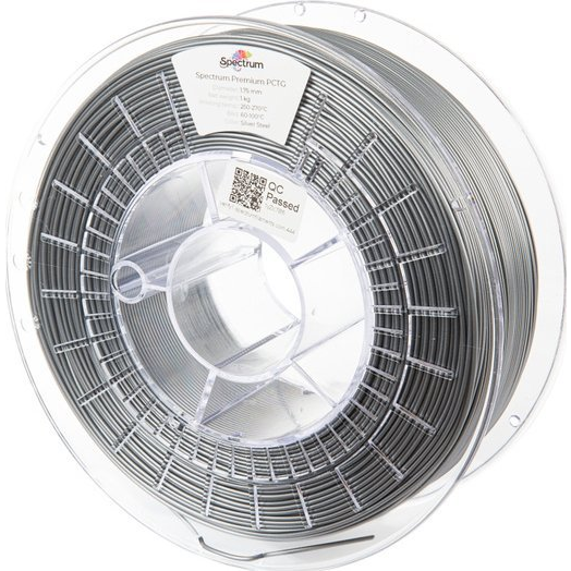 Spectrum Filaments 80658 Premium PCTG 3D nyomtatószál PCTG vegyileg ellenálló, közel szagtalan 1.75 mm 1000 g Silver Steel, Ezüst, Acél 1 db (80658)