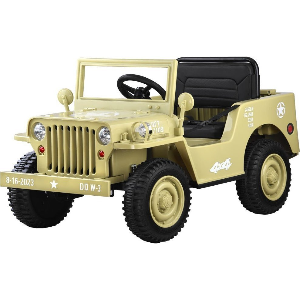 Ramiz Willys Akkumulátoros Katonai Terepjáró - Fekete Színben (PA0263 CY)