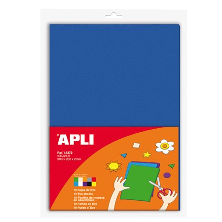 Apli Eva Sheets Moosgumi 200x300mm kreatív gumilap - Vegyes színek (10 db / csomag) (12372)