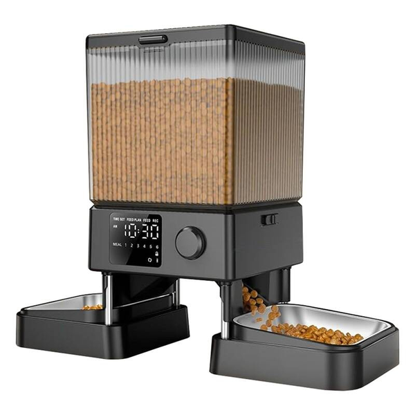 Oneisall Kettős Automatikus Kisállat etető 2x5L- Átlátszó / Fekete