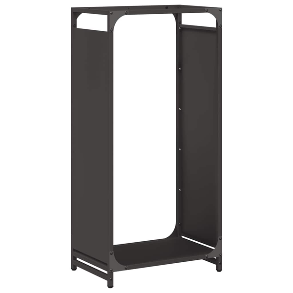 Leñero Negro 44x28x90 Cm Acero Laminado En Frío Vidaxl