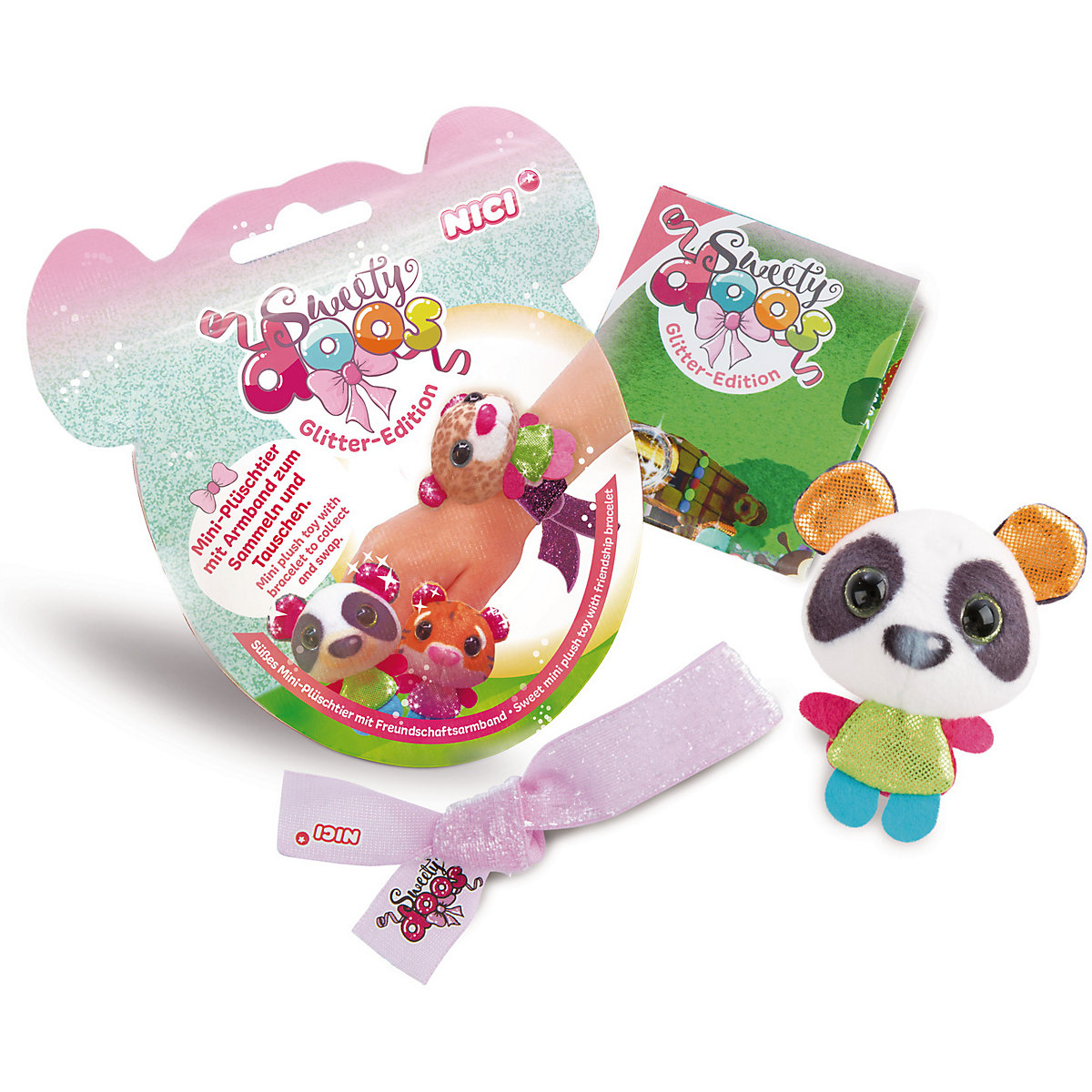 Nici Sweetydoos csillám plüss figura karszalaggal - 6 cm (Többféle) (47720)