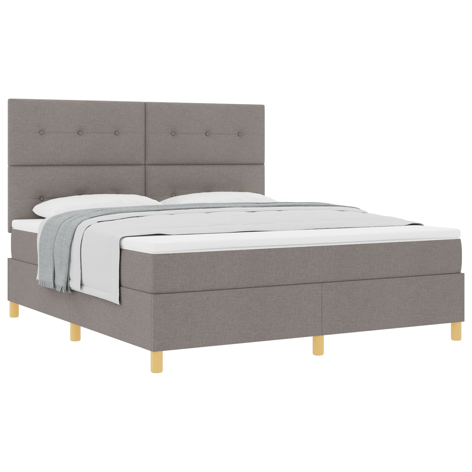 Boxspring Ágy Matraccal Taupe Szuper King Szövet (3339641)