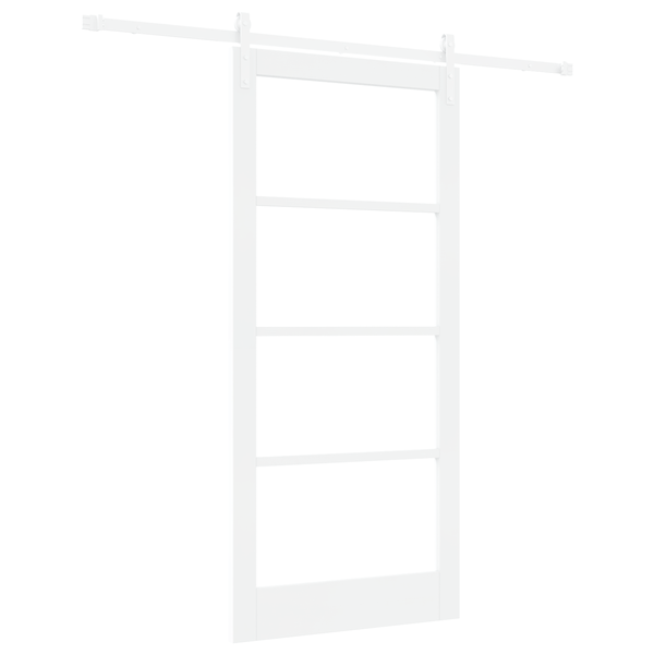 Ușă glisantă cu set hardware "ORKDAL" Alb din Lemn Solid & Sticlă, Ușă interioară cu sticlă "ORKDAL" Alb 93x202x4 cm