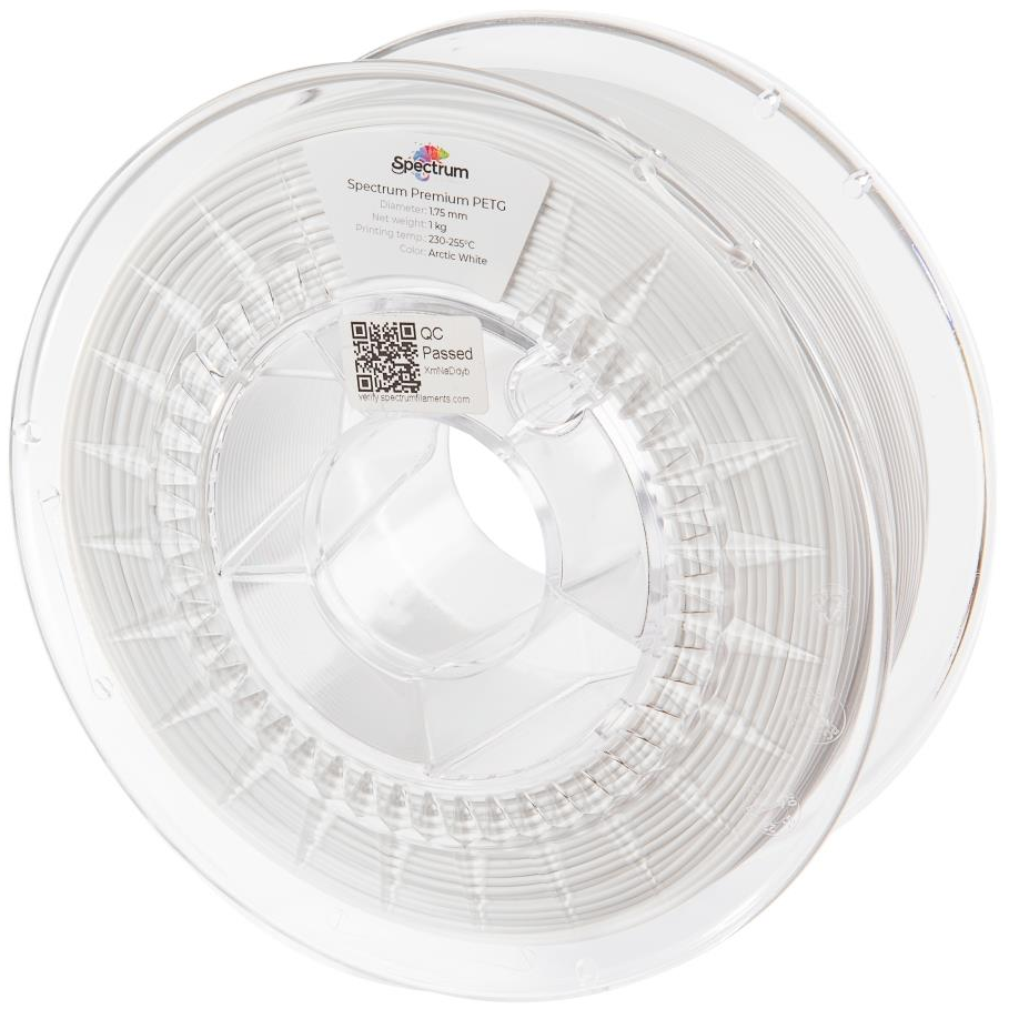 Spectrum 3D nyomtatószál, Premium PET-G, 1,75 mm, Arctic White, 1 kg (80057)