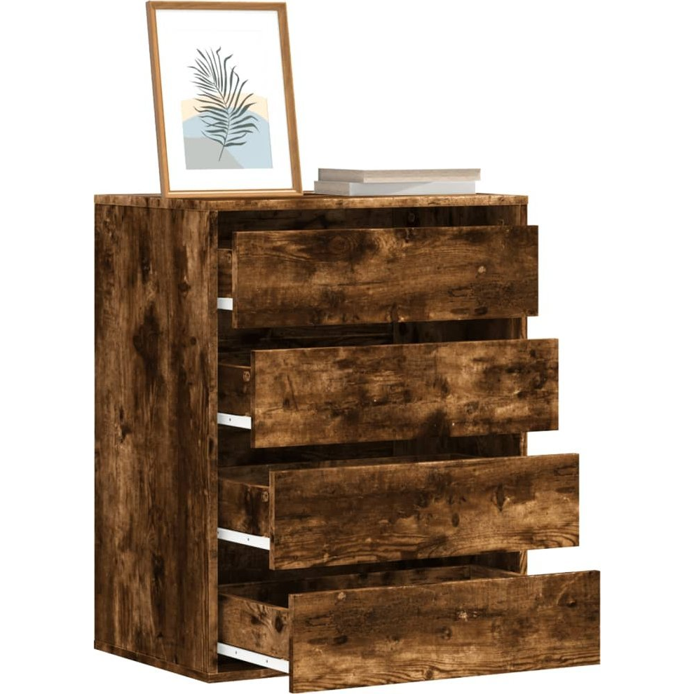 antik fa színű szerelt fa fiókos sarokszekrény 60 x 41 x 76 cm (852877)