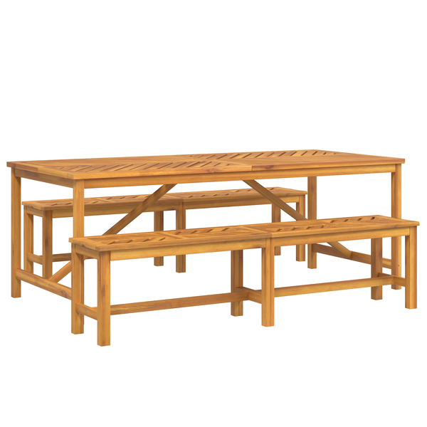 Set de mese pentru grădină, 3 piese, din lemn masiv de acacia