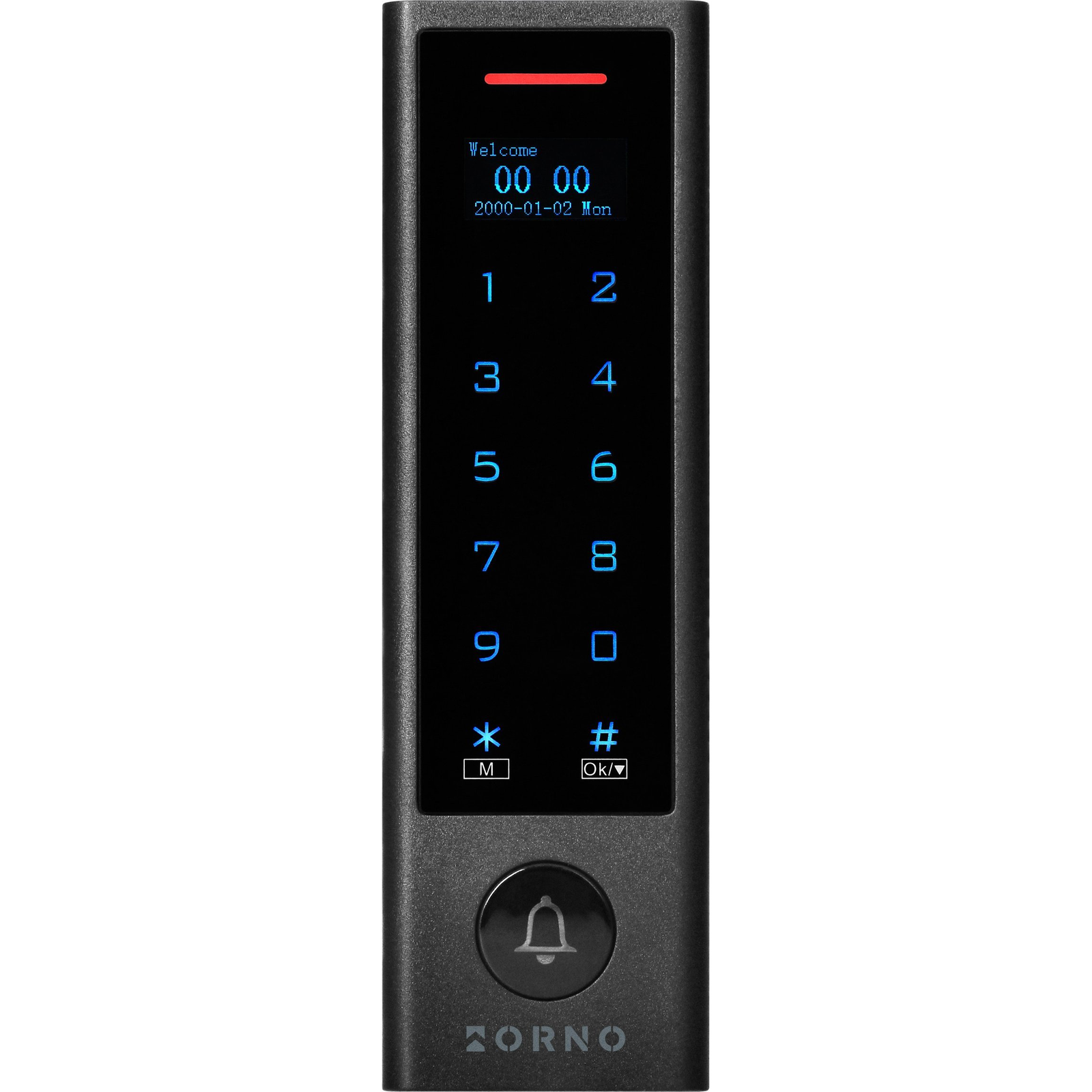 Orno Érintőképernyős Kódzár Kártya- és Kulcstartó Olvasóval, OLED Képernyő, Wi-Fi, IP68, 1 Relé 3A, Powered By Tuya ( )