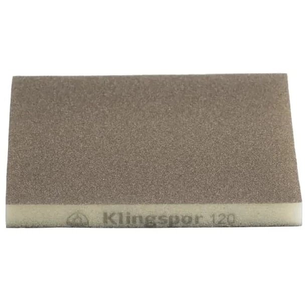 Klingspor Gąbka polerska 120x98x10mm gr.220 do drewna/szpachli/farb/tworzyw sztucznych (271084)