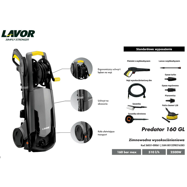 LAVOR MYJKA PREDATOR 160 GL/2500W/160BAR + PATIO