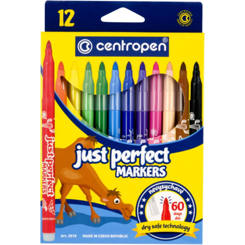 Centropen Perfect 2510 marker, kiszáradásmentes, 12 db (8595013612804)