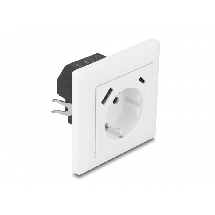 Delock konnektor két USB töltő csatlakozóval 3,4 A, 1db A-típusú USB és 1db USB Type-C (11489) (delock11489)