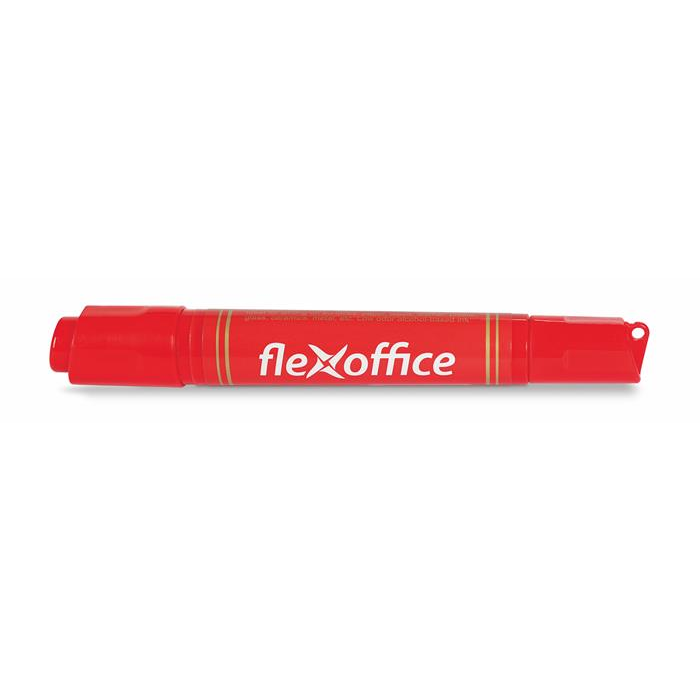 Flexoffice PM04 0.8/6.0 mm Alkohos marker kétvégű - Piros (OW-8715/OW-7423)