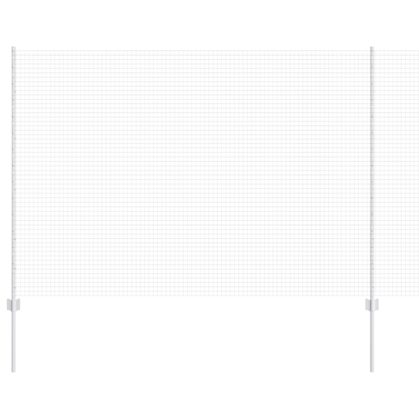 Gard cu Plasă Solderată cu 22 Stâlpi U Argintii 1.6x25 m Oțel