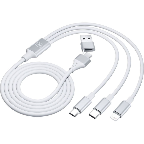 Kabel USB-A/C na Micro/USB-C/Lightning 3mk 1,5 m bílý