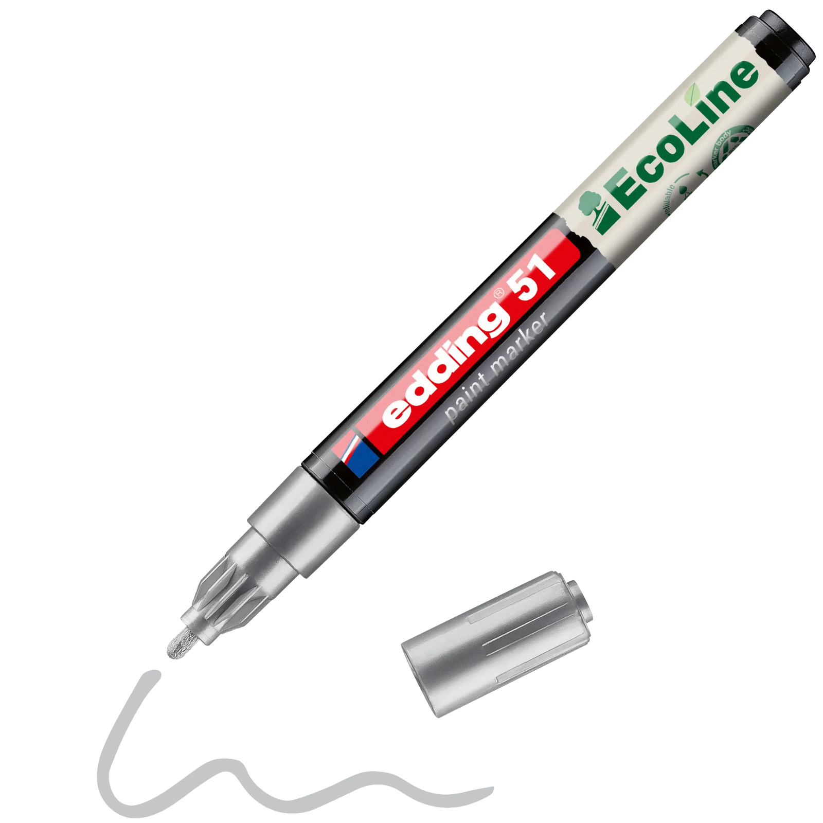 Edding 51 EcoLine 1-2mm Lakkmarker - Ezüst (4-51-054)