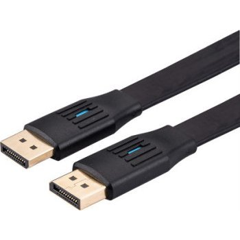 Plochý kábel DisplayPort v1.4 DP M/M čierny 5m