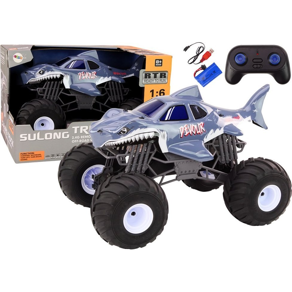 Nagy Terepjáró Távirányítós Autó - 2.4 Ghz, R/C, 1:6, Cápás (17834)