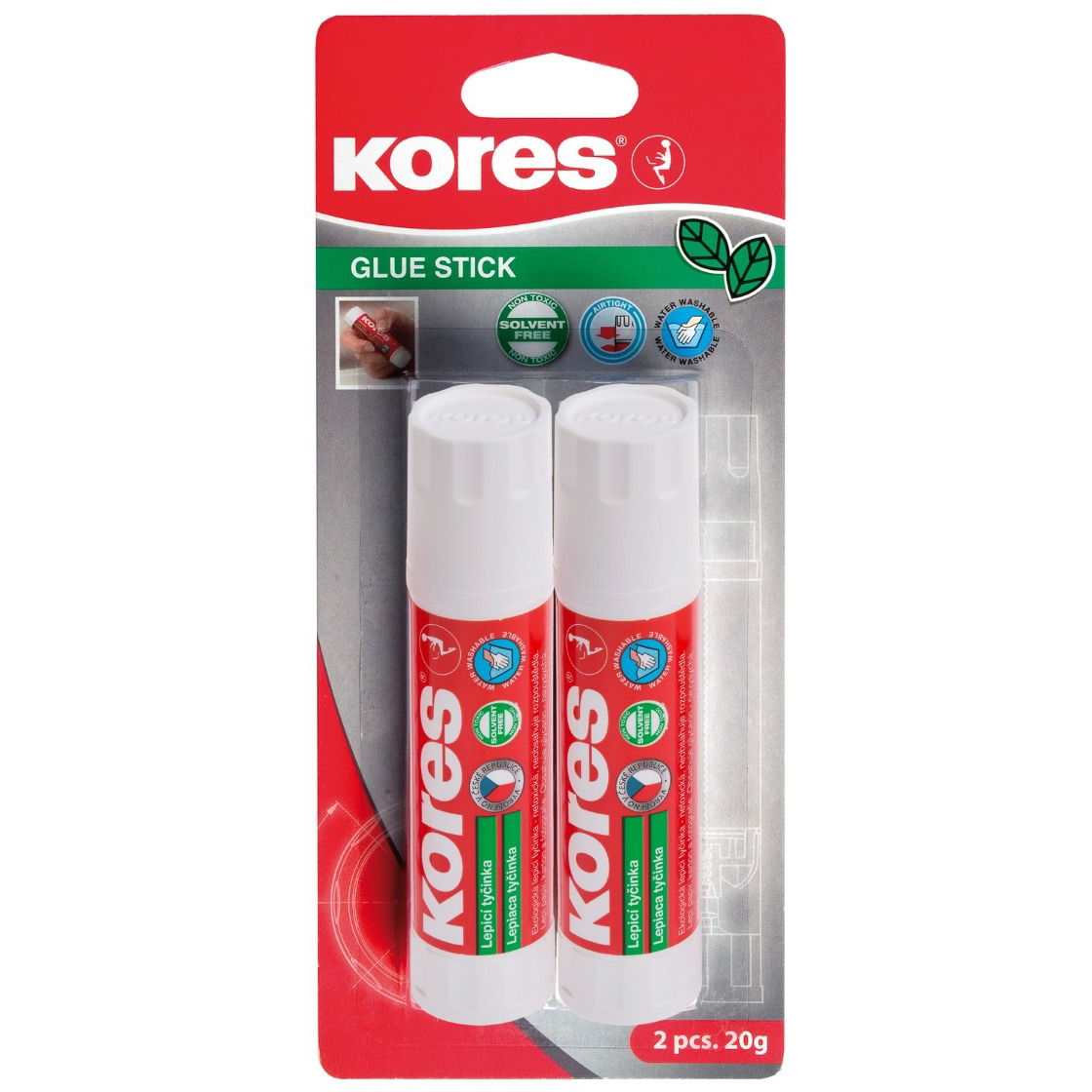 KORES Ragasztóstift 20 g, bliszter 2 db (9023800128225)