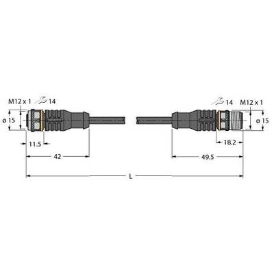 Turck 6630917 Érzékelő-/működtető összekötő, konfekcionált 0.60 m Pólusszám: 4 10 db (6630917)