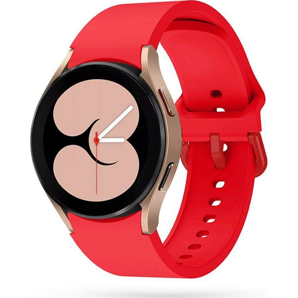 Samsung Galaxy Watch 4 / 5 / 5 Pro / 6 / 7 / FE (40 / 44 / 45mm) / Watch 4 Classic / 6 Classic (42 / 43 / 46mm), szilikon pótszíj, állítható, TP IconBand, piros