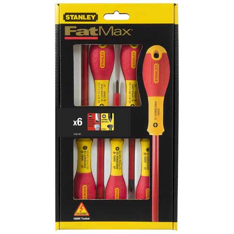Комплект 6 отвертки Stanley FatMax 0-65-441, 1000 V изолирани