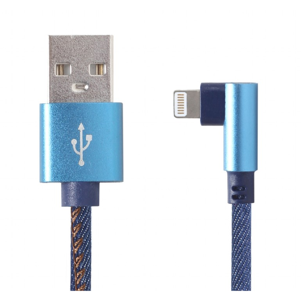 Gembird USB2J USB-A apa - Lightning apa 90° 2.0 Adat és töltő kábel - Kék (1m)