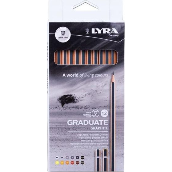 Grafitceruza LYRA Graduate 4H-6B Hatszögletű Környezetbarát 12 Darabos