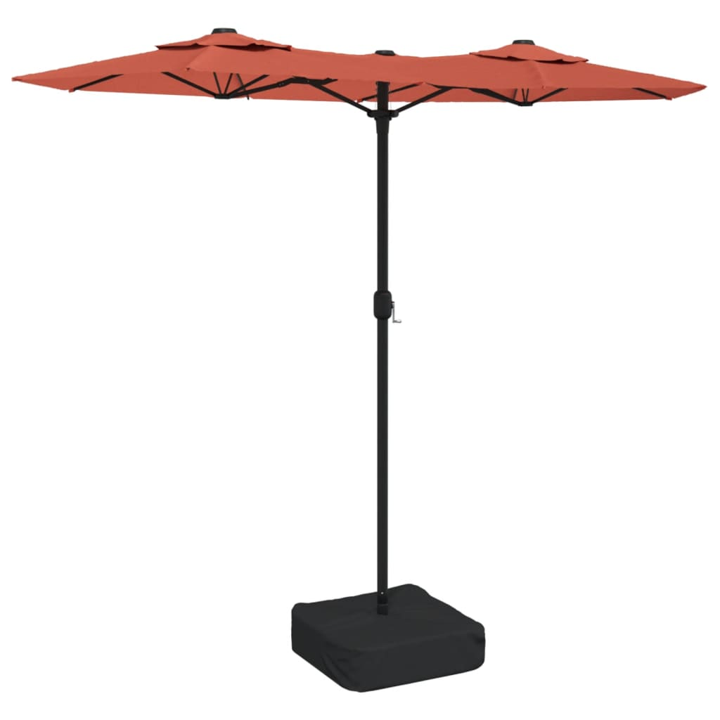 terrakotta dupla tetős LED-es napernyő 316x240 cm (362974)