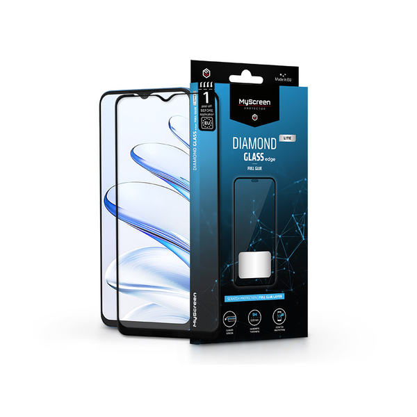 Honor 70 Lite edzett üveg képernyővédő fólia - MyScreen Protector Diamond Glass Lite Edge2.5D Full Glue - fekete