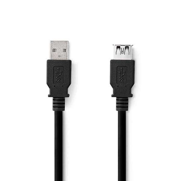 Nedis CCGL61010BK10 USB Type-A apa - USB Type-A anya 3.2 Gen 1 Hosszabbító kábel - Fekete (1m)