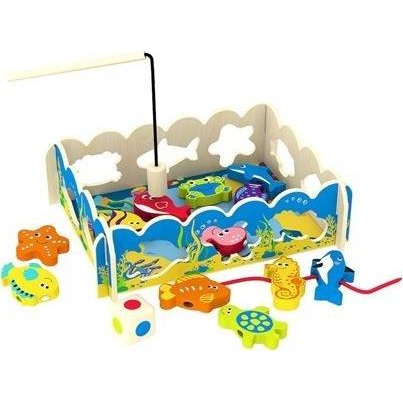 Smily Play Риболовен комплект 3в1 Дървен сортиращ комплект
