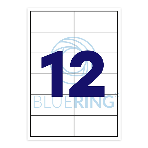 Bluering Etikett címke, 105x48mm, 100 lap, 12 címke/lap