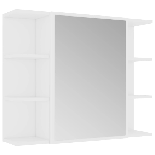 fehér forgácslap fürdőszobai tükör 80 x 20,5 x 64 cm