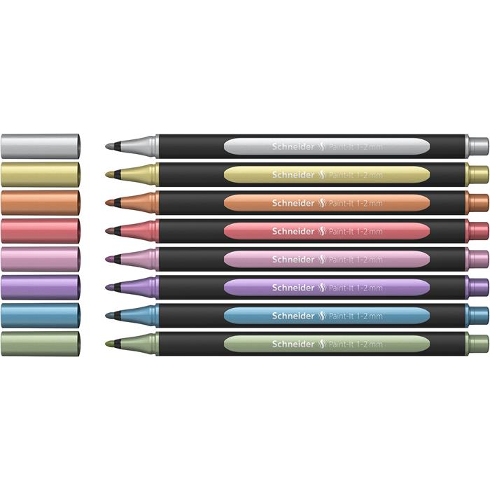 Schneider Paint-it 020 1-2mm Akril marker készlet - Vegyes színek (8 db / csomag) (ML02011502)