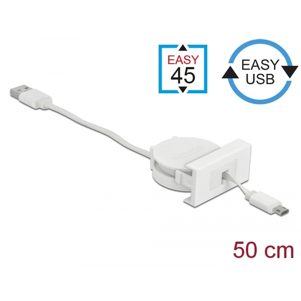 DELOCK Easy 45 modul USB 2.0 výsuvný kábel. USB