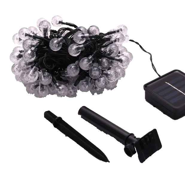 IRIS Buborékgömb alakú 16mm/8 programos/12m/IPX3 szabványos/meleg fehér//100db LED-es/napelemes fénydekoráció (317-04) (317-04)