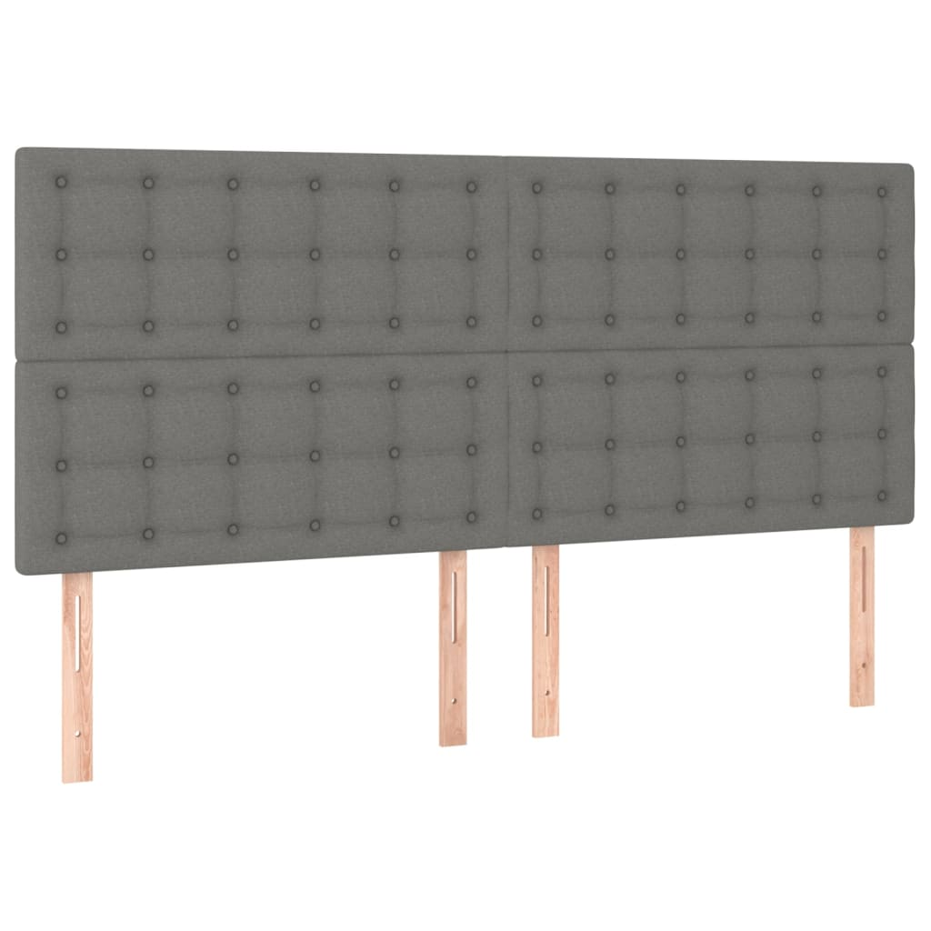 4 db sötétszürke szövet fejtámla 90x5x78/88 cm (3116781)