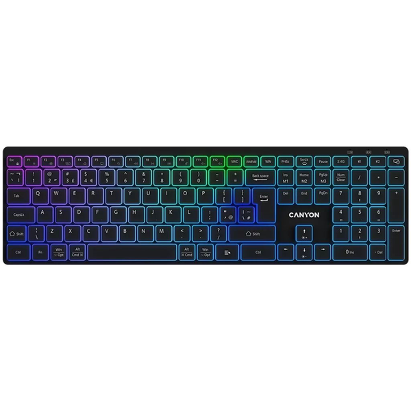 CANYON HKB-W11 RGB Dual Mode Wireless Billentyűzet Fekete