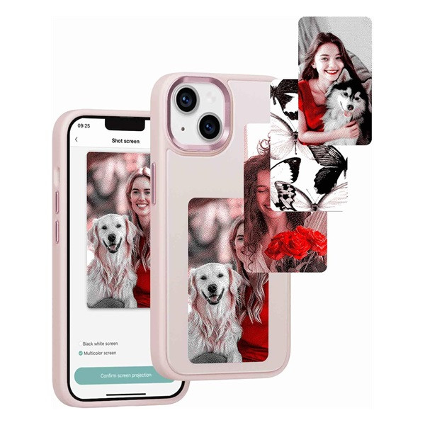 Utángyártott E-Ink okos telefontok, programozható NFC kijelzővel iPhone 14, rózsaszín (98095)
