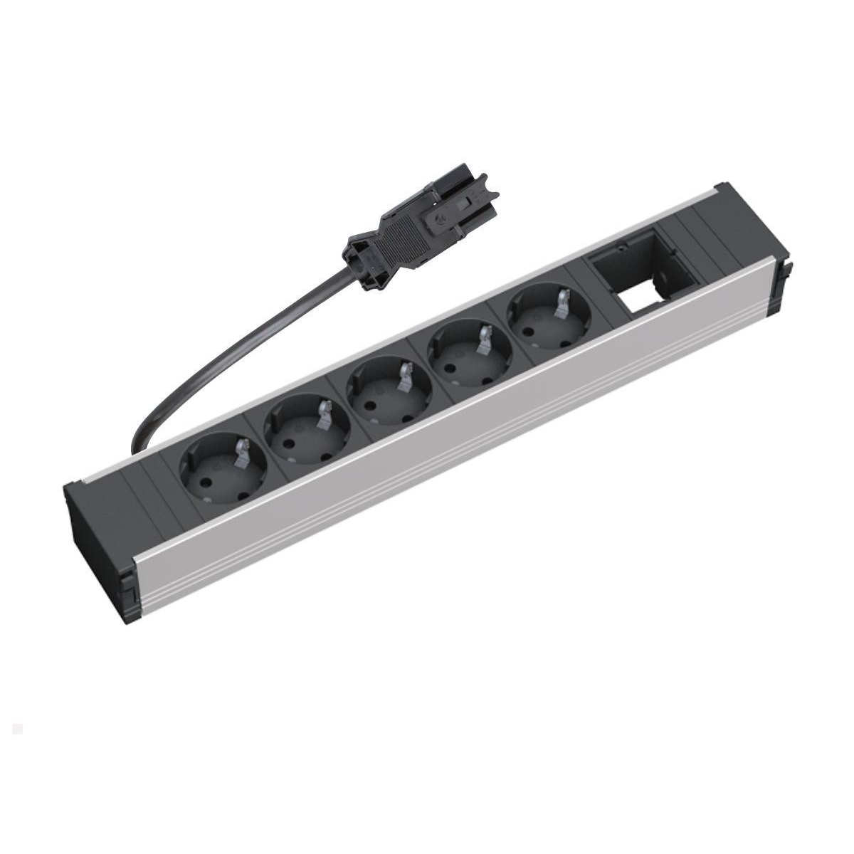 Bachmann CONI 912.008 Elosztó 5 aljzatos - Fekete/Szürke (912.008)