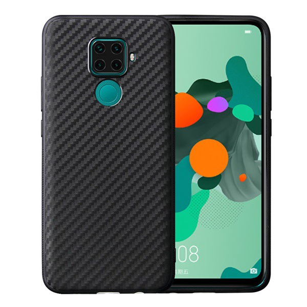 Szilikon telefonvédő (karbon minta) FEKETE [Huawei Mate 30 Lite (Nova 5i Pro)] (5996457913442)