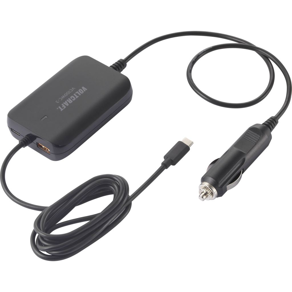 VOLTCRAFT USB-C + USB-A autós töltő fekete (VC-12380810) (VC-12380810)