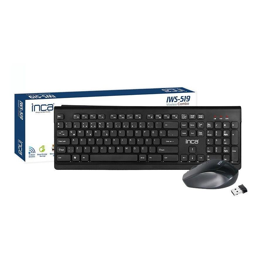 INCA Tastatur IWS-519 Wireless Set, Multimedia, Slim, SW retail (IWS-519) (IWS-519)