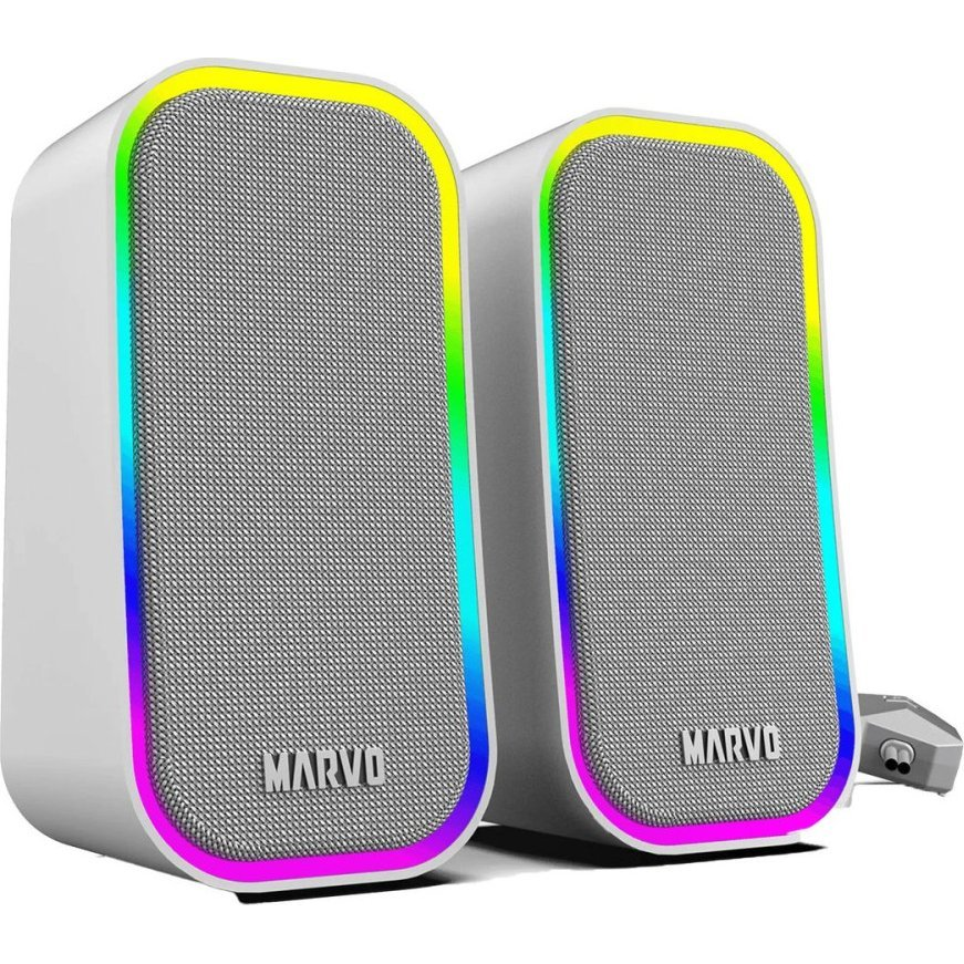 SPK MARVO Havoc 20 vezetékes hangszóró - fehér - RGB viágítás (SG-285 GY)