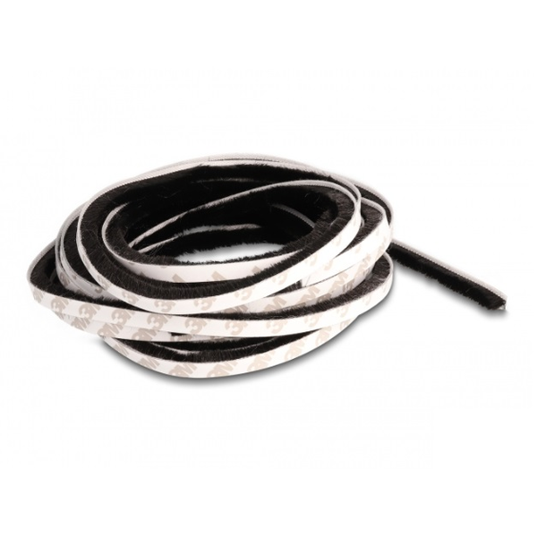 Bürstenstreifen selbstklebend 15 mm - Länge 5 m schwarz